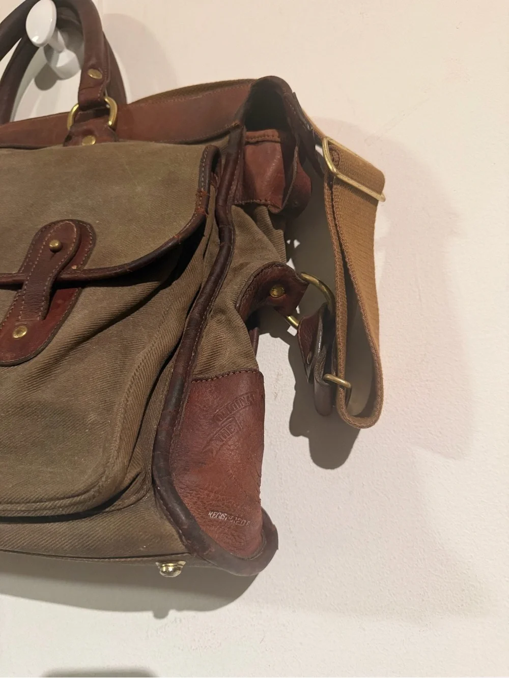 Ghurka Classic Men's Canvas Leather Briefcase - Brown/Tan vintage rare